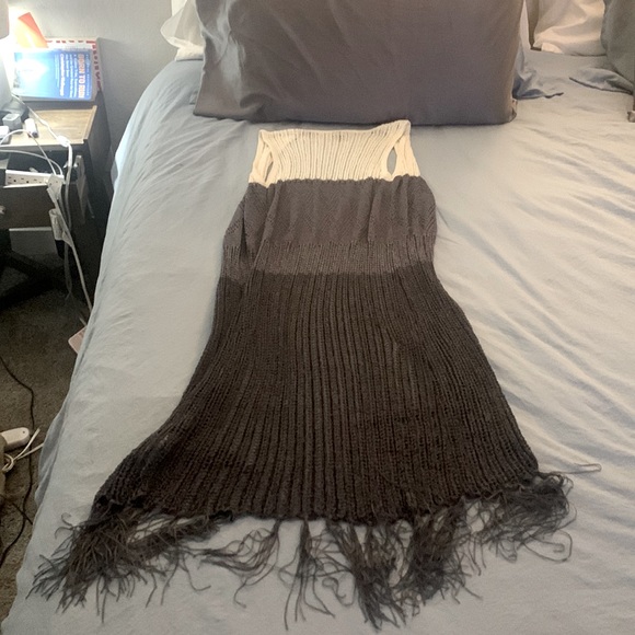 Forever 21 Sleeveless Duster Cardigan, Size Small, White and Blue/Gray - Picture 2 of 2